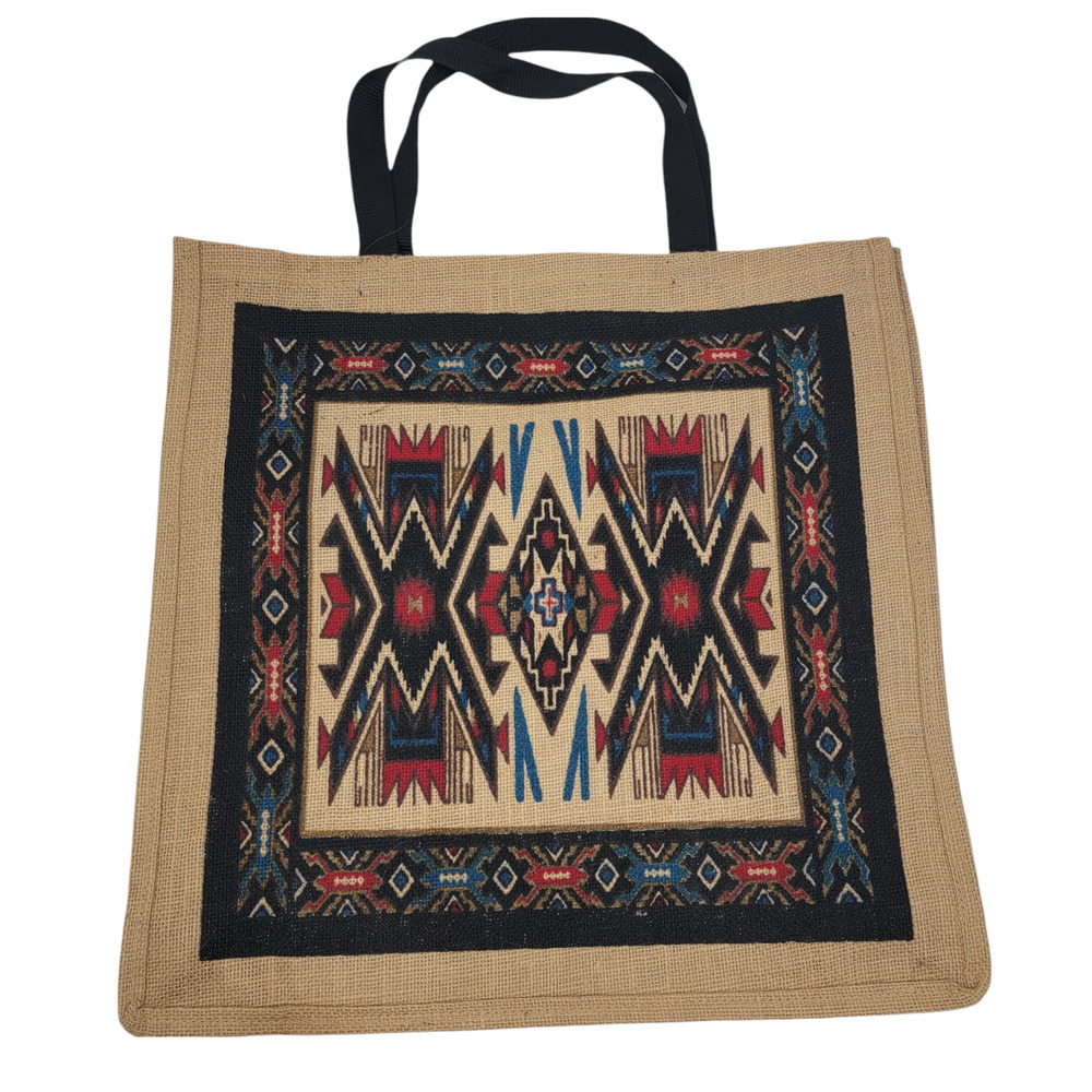 Galeri Azul Women's Boho Jacquard Knit Brown Tote Bag Medium